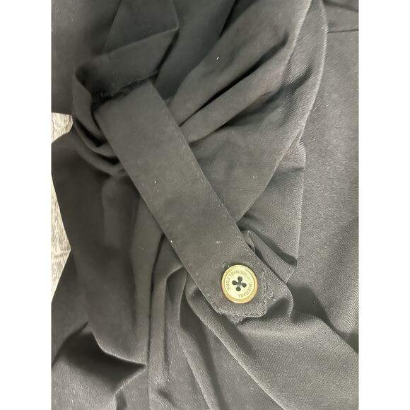 Michael Kors Womens 3XL Black Zip Front Roll Tab Sleeve Blouse Top Lightweight - Picture 5 of 8